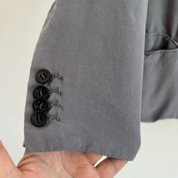 J. Crew Womens Gray 100% Silk Career Work Blazer Jacket s preppy minimal Size 4 - Picture 5 of 8